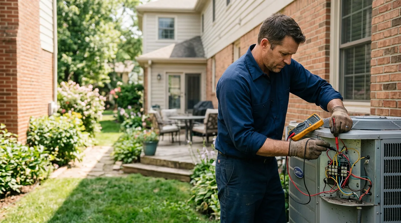 HVAC technician working near Blue Rock, OH
